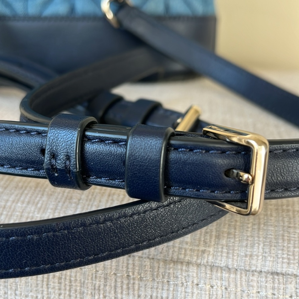 Kate Spade “Briar Lane” quilted denim bucket backpack - EUC - Picture 5 of 11